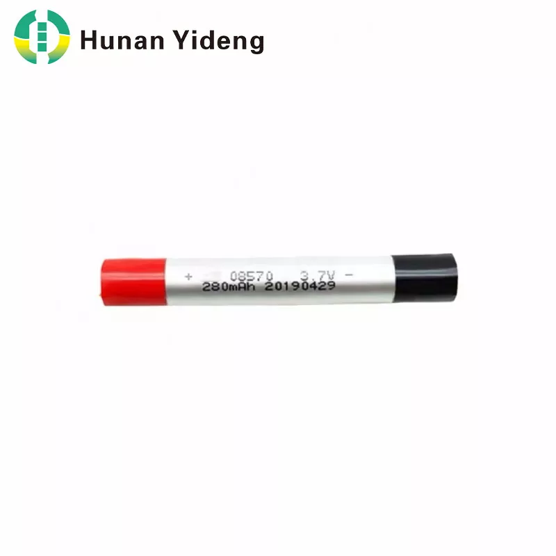 08570 3,7 V 280 mAh vékony, hengeres lítium-polimer akkumulátor