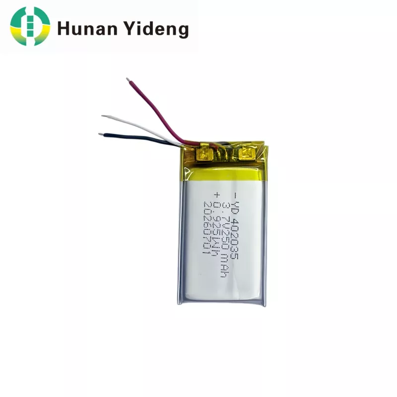 402035 3,7 V 250 mAh VR okoskamera Li polimer akkumulátor